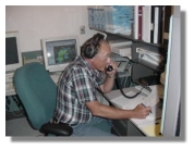 Dave Weaver, KB5SBP, at the Skywarn Net Control station